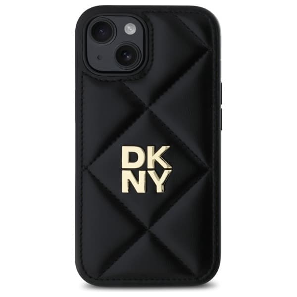 DKNY DKHCP14SPQDSLK iPhone 14 6.1 svart/svart quiltad Stack-logotyp