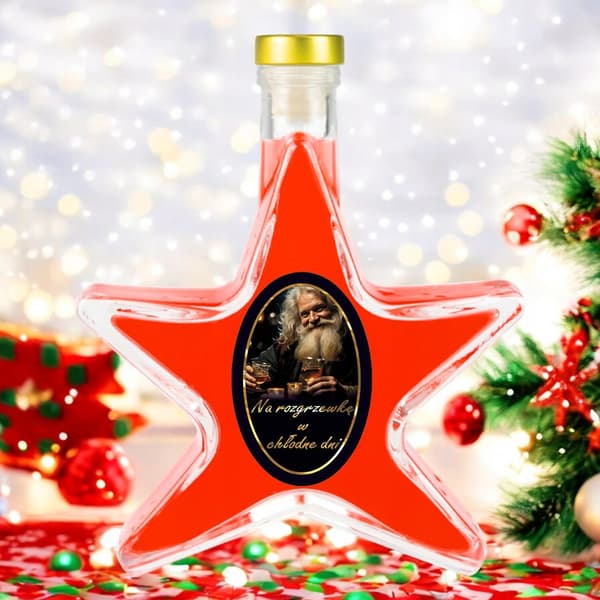 5x Presentflaska STAR 200ml + ETIKETTflaskor för likörvin