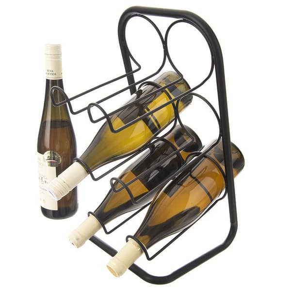 Vinholder metal sort 6 flasker 22,5x39 cm