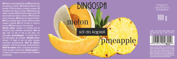 Meloni- ja ananaskylpysuola 900g BINGOSPA