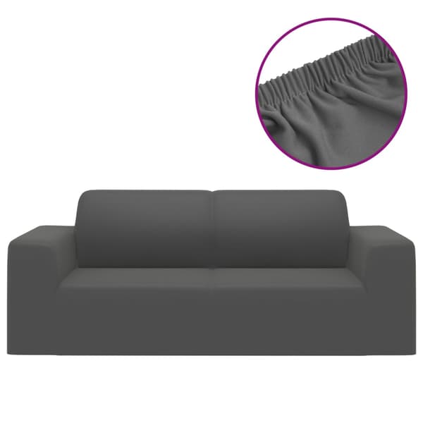 vidaXL Stretchigt 2-sits sofföverdrag antracit jersey