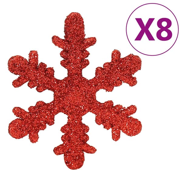 vidaXL 111-delars julgranskulor, röd, polystyren