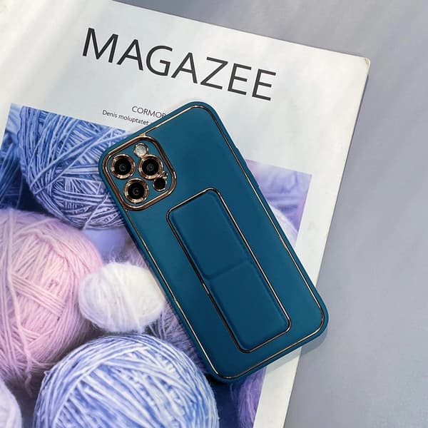 Uusi Kickstand Case iPhone 13 Pro -kotelo jalustalla, sininen