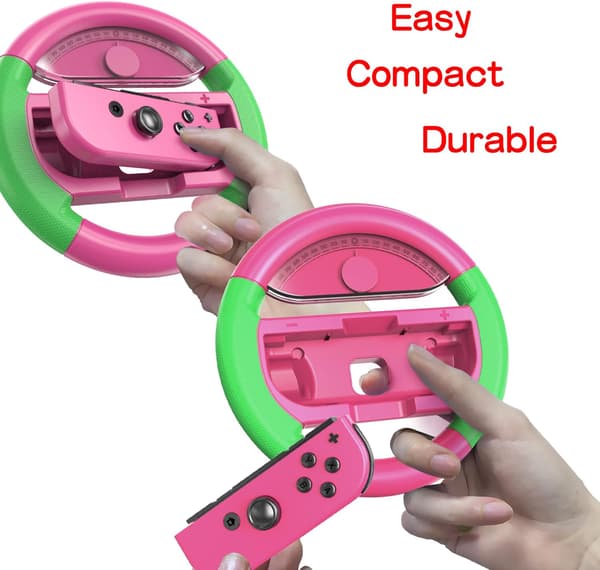 2X COODIO JOY-CON RAT TIL MARIO KART 8 DELUXE NINTENDO SWITCH OLED