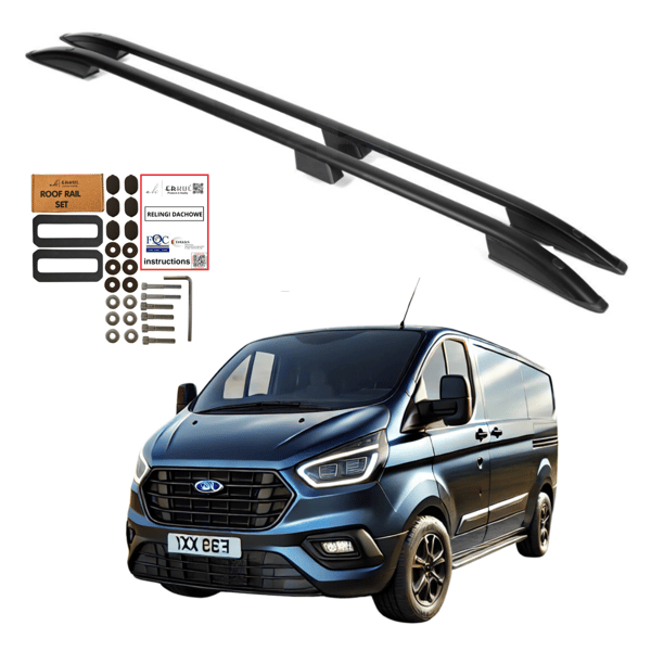 Kattokaiteet FORD TRANSIT CUSTOM LONG vuosilta 2012-2023 VÄRI MUSTA