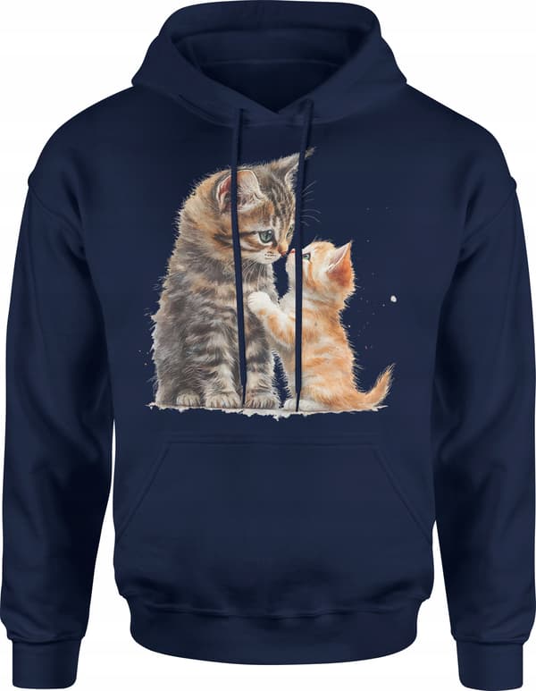 HERRESWEATSHIRT MED KAT, KAT MED DYRETRYK, BOMULD M