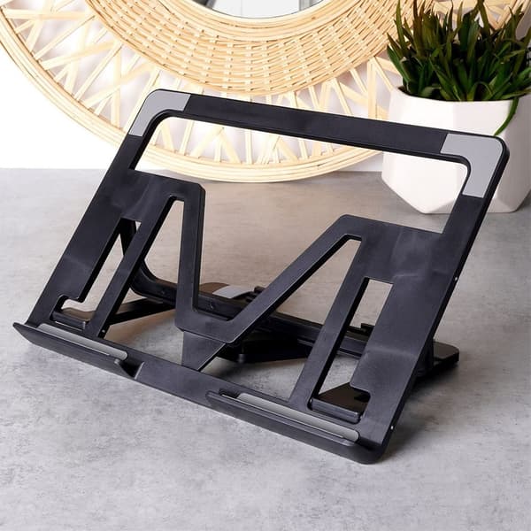 Tablethållare svart justerbar 25x18x2 cm