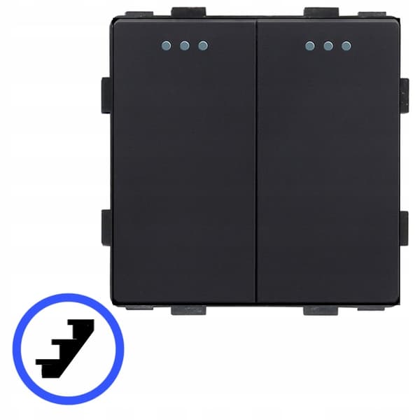 Trappelysafbryder 2P mekanisk indsats sort RTX SH