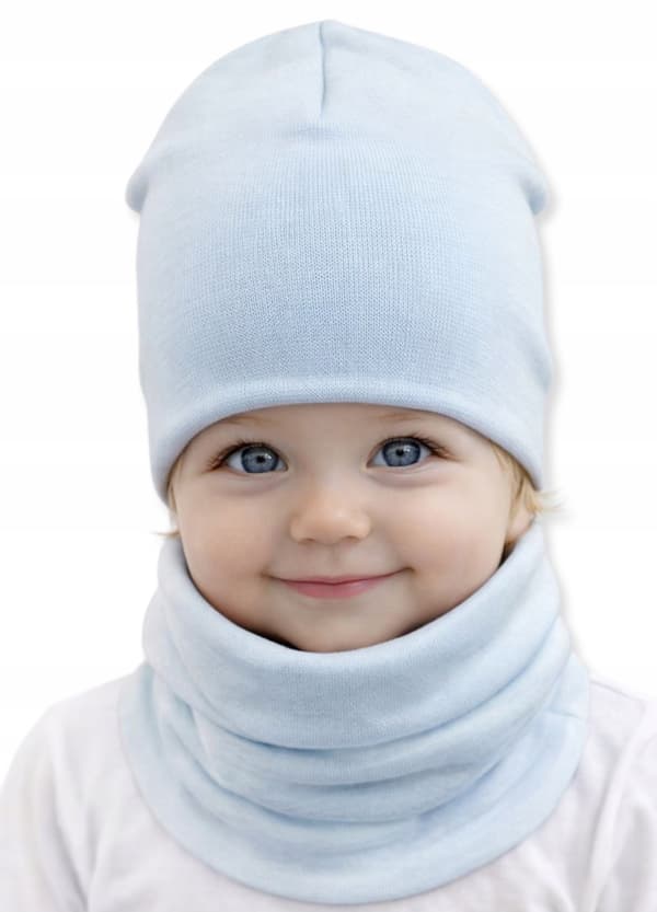 Set MÖSSA + HALSDUK 56-62-68 babyset 34/38 VÅRBLÅ