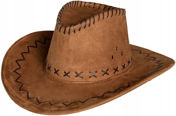 Ruskea lännenmainen cowboy-hattu
