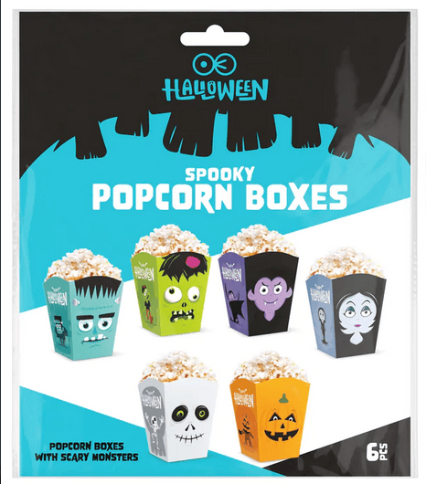 Halloween-hirviöpopcorn-ämpärirasiat 6 kpl.