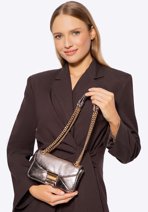 Wittchen dame mini crossbody taske i blank grå øko-læder