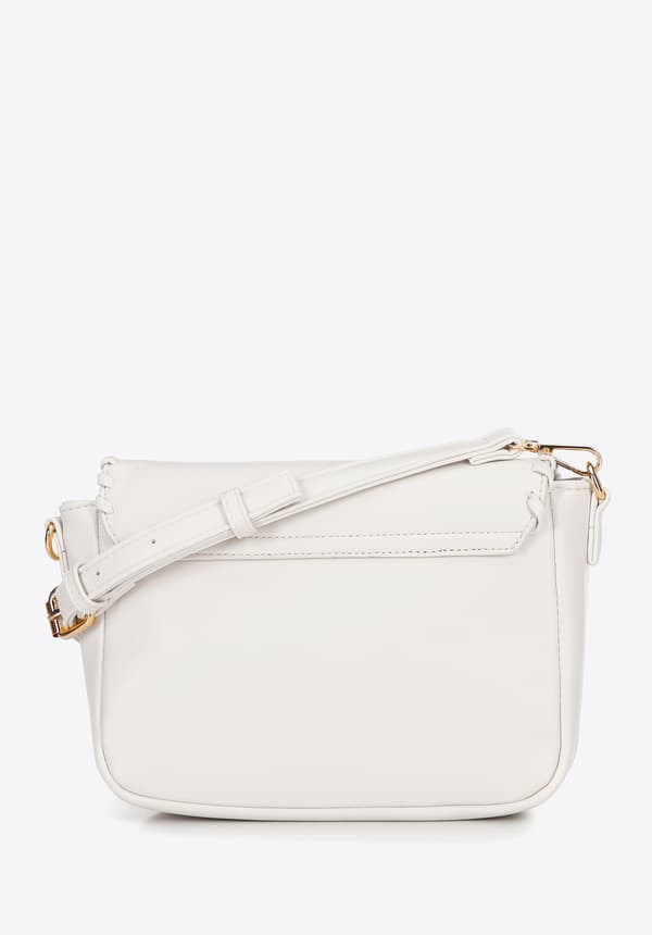 Wittchen Dam crossbody-väska med trimmad klaff, crem, ekoläder
