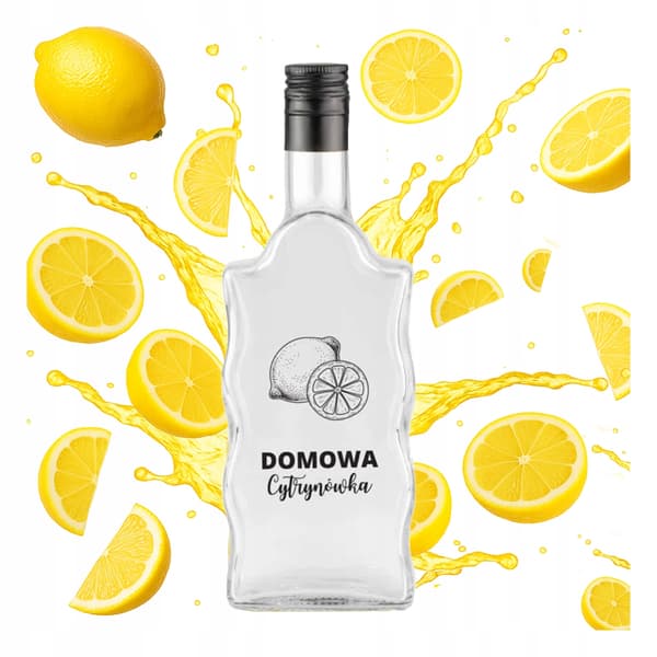 10x Wave-flaskor 500ml tryckta hemgjorda citronvodka-glasflaskor för likörer