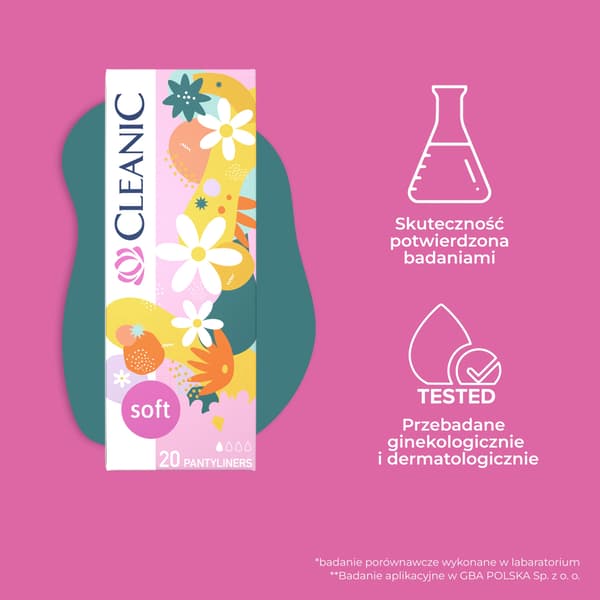 CLEANIC Soft trusseindlæg, bløde og effektive, 20 stk.