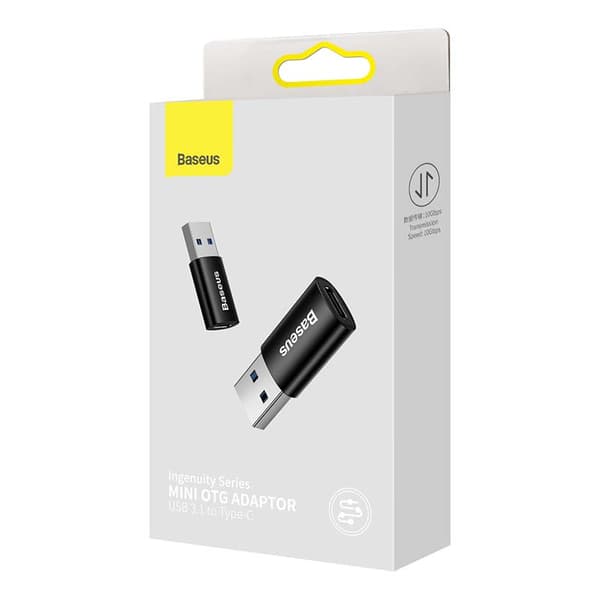 Baseus Ingenuity OTG USB-A till USB-C-adapter (svart)