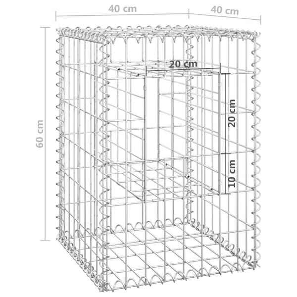 vidaXL Gabionstolper, 2 stk., 40x40x60 cm, jern