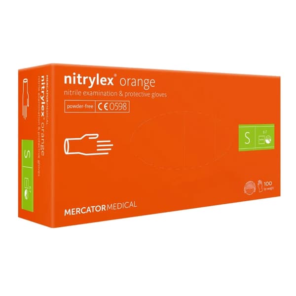 Mercator Nitrylex Orange nitrilhandsker S 100 stk.