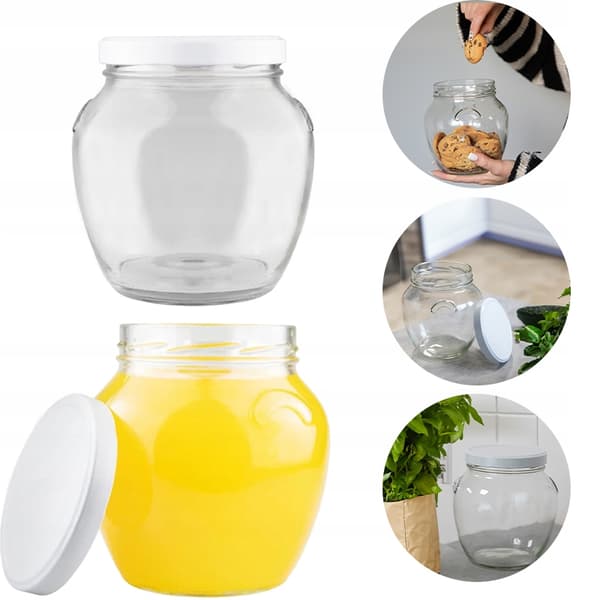 Glaskrukke AMPHORA 1700ml GLAS TIL KONSERVERING LIKØR AGURKER GLAS 1,7L