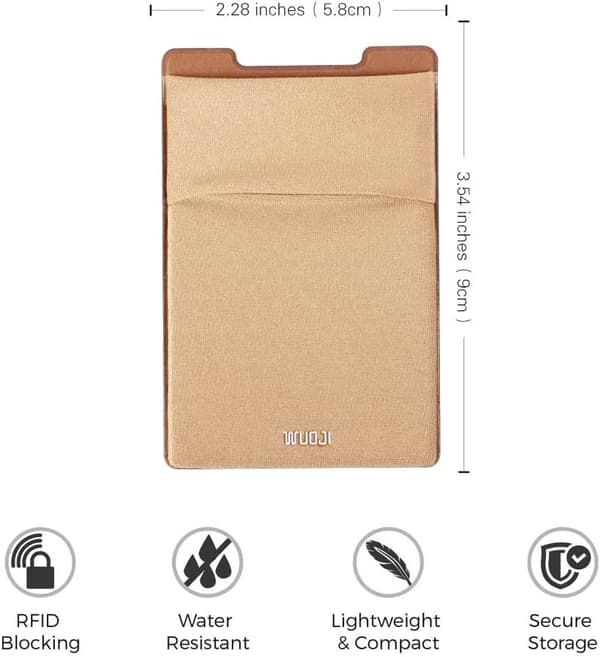 KORTLOMME TIL TELEFON MED RFID GULD X2