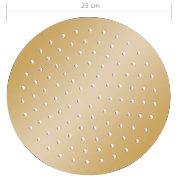 vidaXL brusehoved i rustfrit stål 25 cm rundt guld