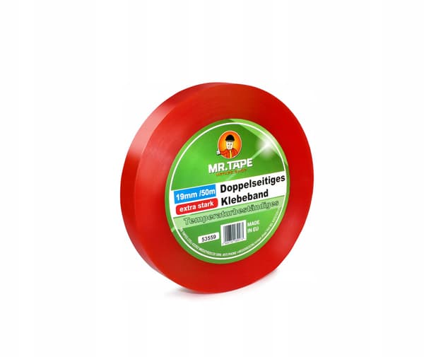 DUBBELSIDIG TRANSPARENT MONTERINGSTEJP FÖR HUSDJURSBANNERER 38 mm/50 m