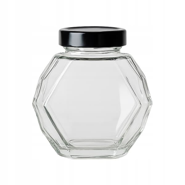 GUCIO Glaskrukke 380ml til Honning, Marmelade, Fløde, Gave 3D-flasker