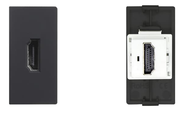 Seinäpistorasia HDMI-moduuli RTX SH -järjestelmä musta