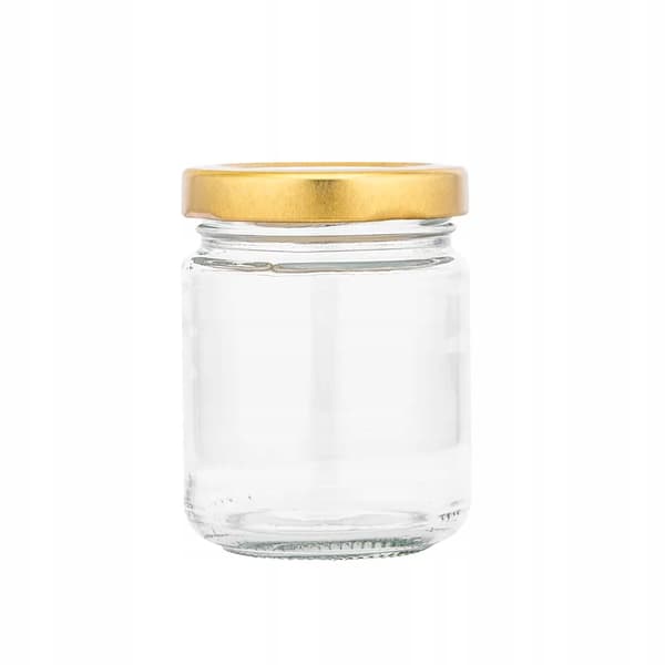Glas til marmelade, gyldne låg til marmelade, sæt med 6, 135 ml