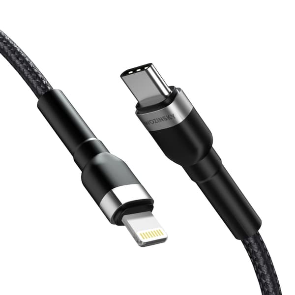 Wozinsky WNBCL1 Lightning / USB-C PD -kaapeli 30W 1 m - musta