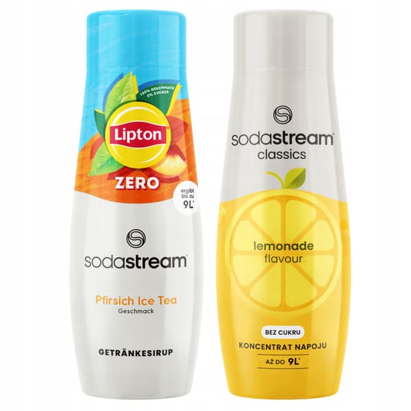 2x Lipton iste Peach Zero sockerfri SodaStream sirap + lemonad
