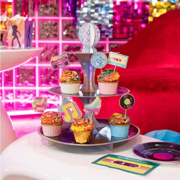 Muffinsställ Cupcakes Kakor Retro Disco 80-talsfest