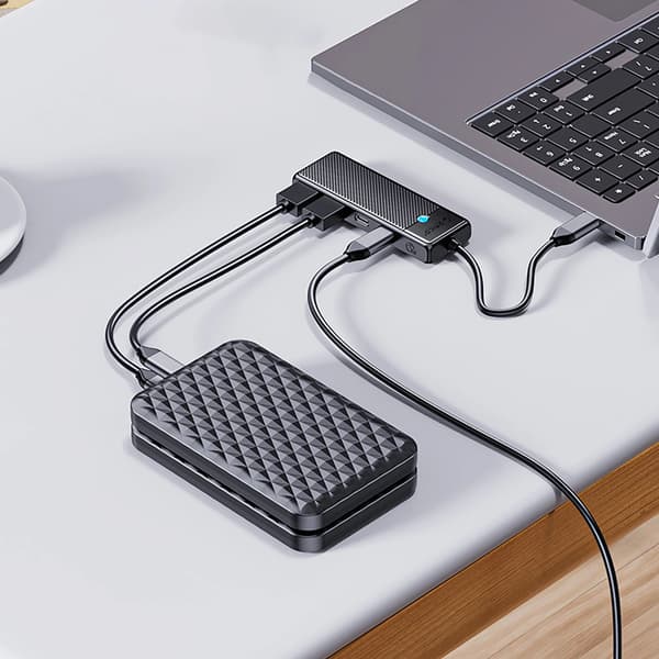 Orico PAPW2AC-C3 USB-C Hub Dockingstation 2x USB-A 3.0 + 2x USB-C 3.0 - Sort