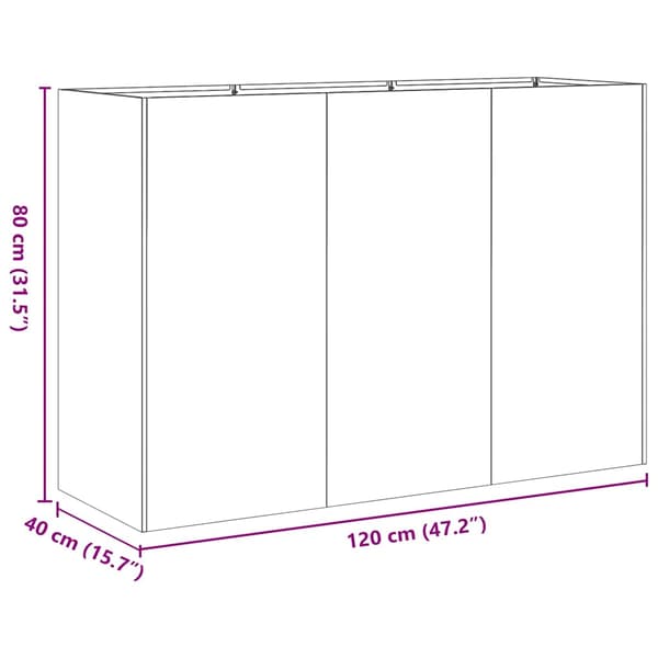 vidaXL urtepotte 120x40x80 cm rustfrit stål
