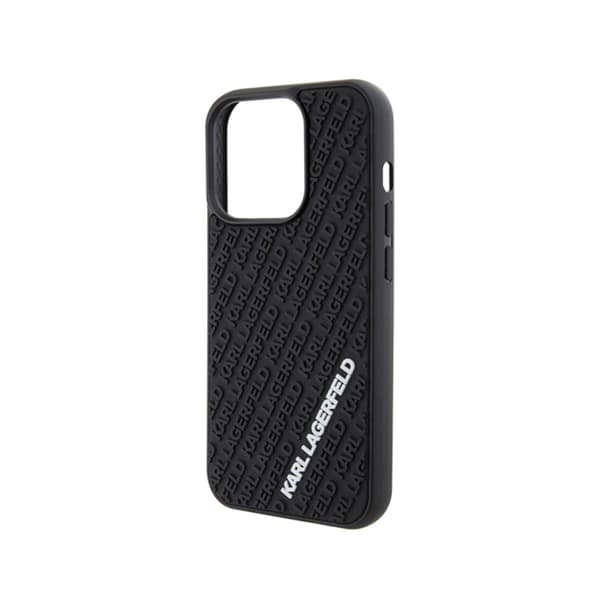 Karl Lagerfeld 3D gummi multilogo - iPhone 15 Pro cover (sort)