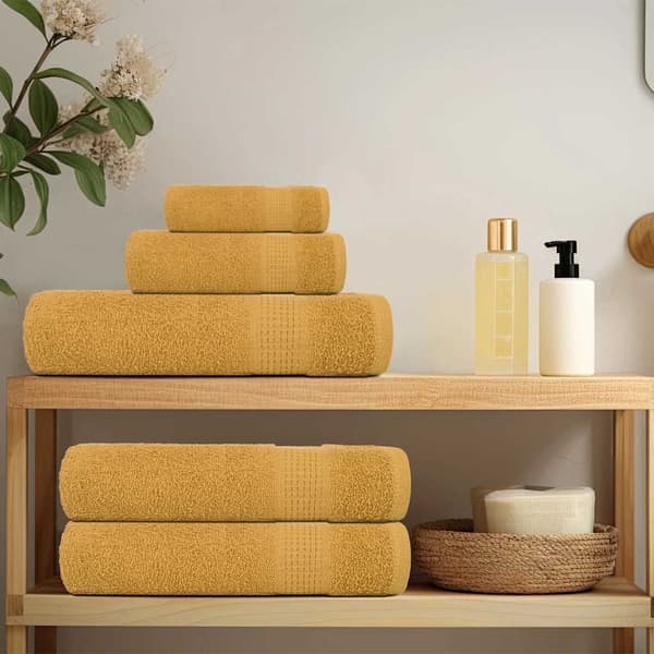 vidaXL Duschhanddukar 10 st guld 360 gsm 100 % bomull