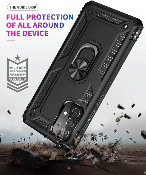 ETUI TIL SAMSUNG GALAXY A52/A52 5G SORT RINGHOLDER SM-A525F SM-A526B