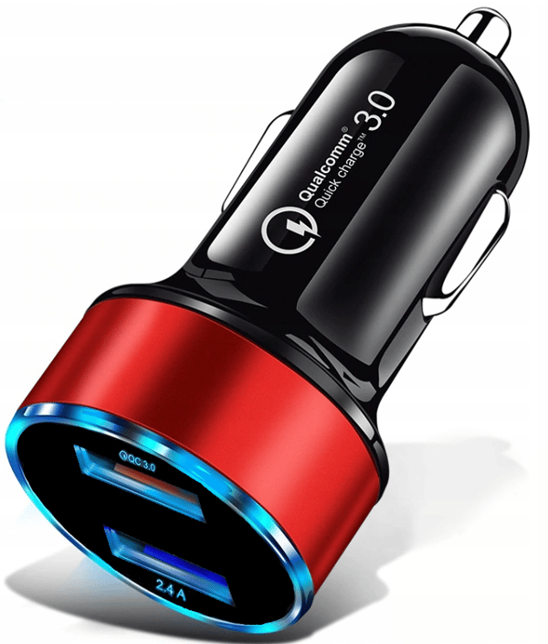 CO2 HURTIG USB BILOPLADER QC 3.0 LED BATTERI SPÆNDINGSMÅLER