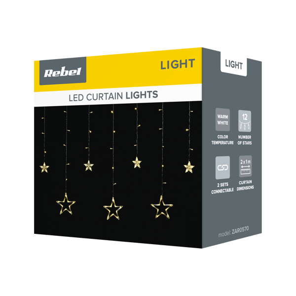 Lysgardin julelys stjerner stjerner 138 LED-guirlande Rebel