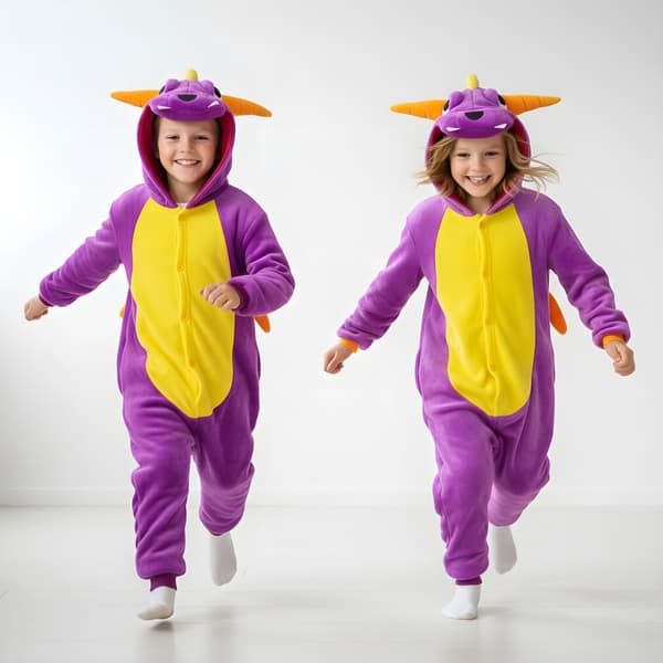 Kigurumi-pyjamas Spyro-kostume til børn 105-115 cm