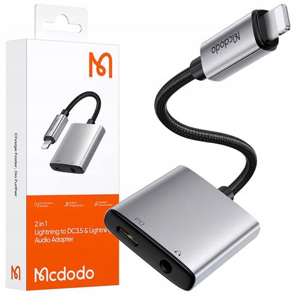 MCDODO LIGHTNING MINI JACK ADAPTER 3,5 MM KABEL TIL IPHONE 13 14