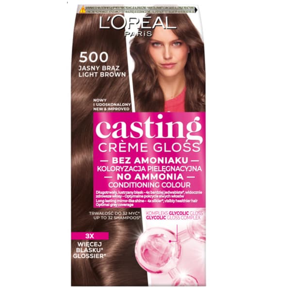 L'Oréal Casting Crème Gloss hiusväri ilman ammoniakkia 500 kevyt ruskea