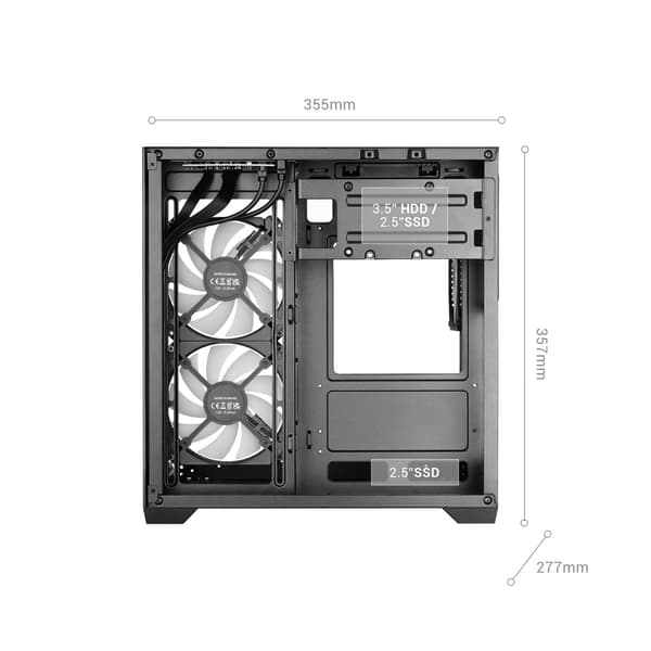 TACENS MARS MC-VIEW3 3xARGB USB-C mATX-kotelo