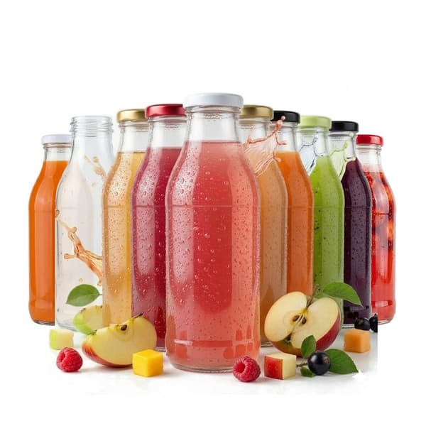 10x KUBUŚ Juiceflaskor 500ml Glasjuiceflaska + Kork Ø43 0,5l
