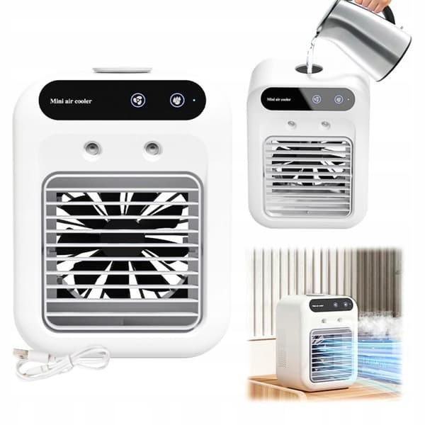 Mini Aircondition Bordventilator Stille Vandbaseret 500ml LED