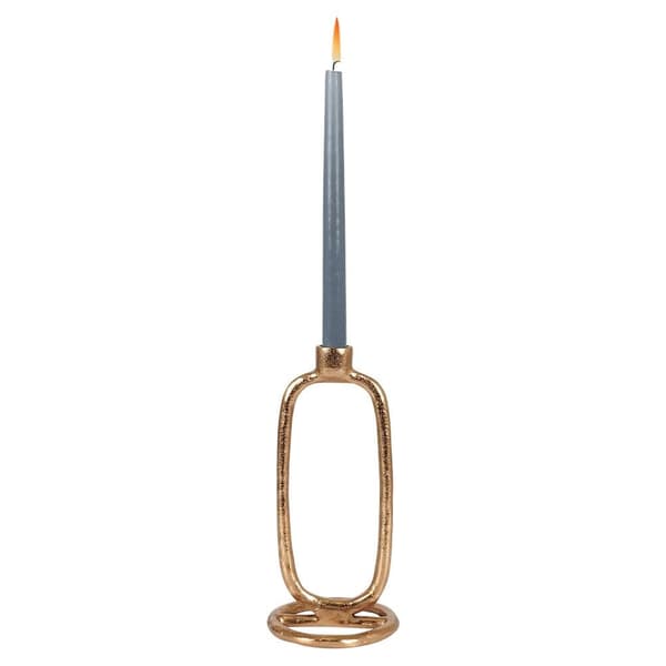 Guldfärgad aluminium ljusstake 24 cm