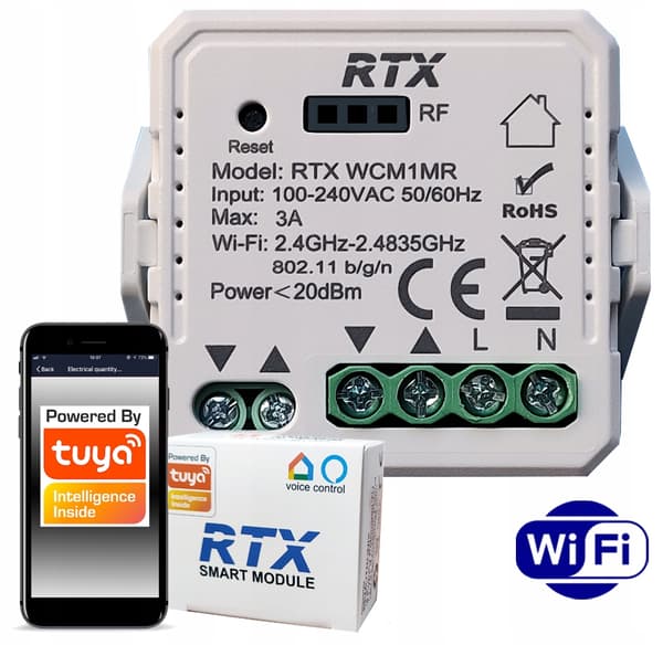 RTX TUYA WiFi + RF MINI -rullakaihtimien ohjainmoduuli