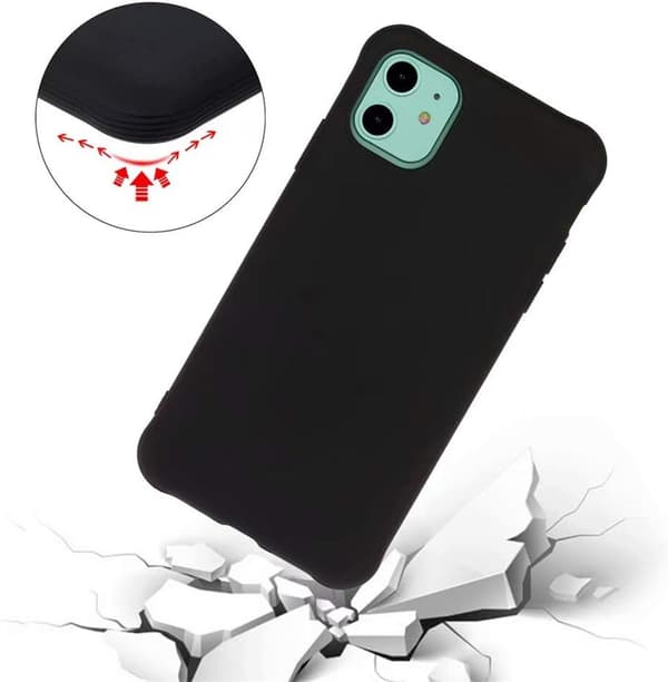 ETUI TIL APPLE IPHONE 11 SILIKONE SORT MED BAGSIDER A2111