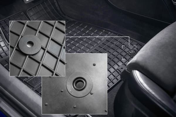 Gummimåtter til Ford Tourneo Courier kombivan (2014-) - sorte, tilpasset