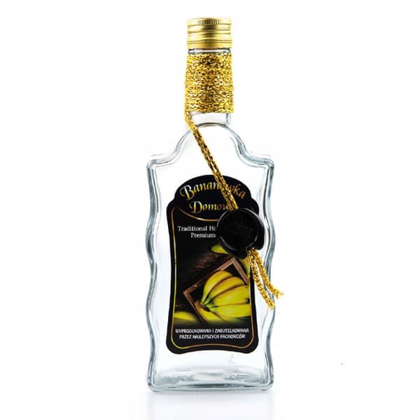 Pullo, jossa on aaltokuvio, 500 ml. Kotitekoinen banaanikasvis.